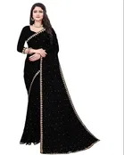 Lycra Blend Solid Saree for Women 