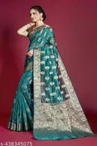 Organza Zari Woven Saree for Women 