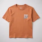 Cotton Printed T-Shirt for Boys ,Brown 