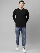 Rigo Men's Cut & Sew Terry Round Neck Sweatshirt 
