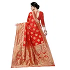 सिद्धिदाता टेक्सटाइल विमेंस ज़ेरी बॉर्डर कॉटन साड़ी विद अन-स्टीट्च्ड ब्लाउज पीस 