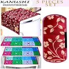 KANUSHI Industries® 1Pc Fridge Cover for Top with 6 Utility Pockets + 1 Handles Covers + 3 Fridge Mats 