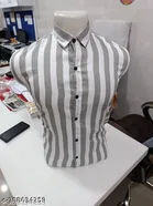Cotton Blend Checked Shirt for Men, White 