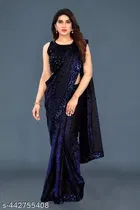 Lycra Sequence Saree for Women 