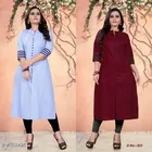 Solid Cotton Kurti for Women, Pack of 2 