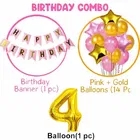 4th Happy Birthday Balloon Decoration Kit, Pink, Set of 1