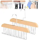 Wooden Clothes Hanger for Wardrobe and Cupboard (Multicolor, Pack of 2)