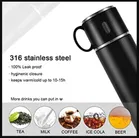 Stainless Steel Vacuum Flask Set with 2 Steel Cups 