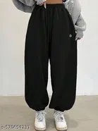 Cotton Blend Solid Trousers for Men, Black 