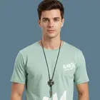 Polyester Printed T-Shirt for Men, Green 