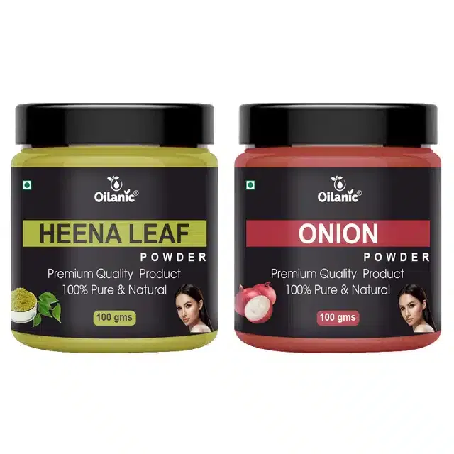 Natural Henna Leaf & Onion Powder for Skin & Hair (Pack of 2, 100 g)