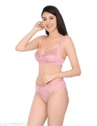 Polycotton Bra with Panty for Women 