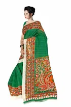 SVB साड़ी भागलपुरी सिल्क साड़ी विद ब्लाउज पीस 