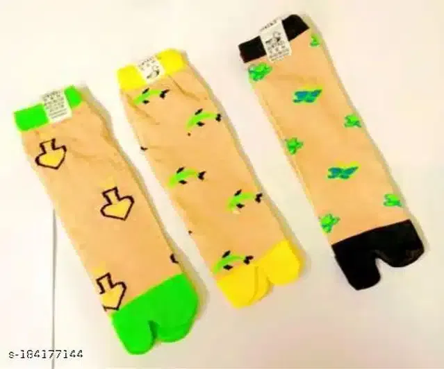 Cotton Blend Socks for Women (Multicolor, Pack of 3)