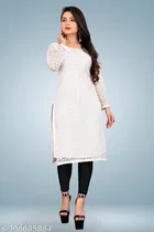 Net Kurti for Women,  White  