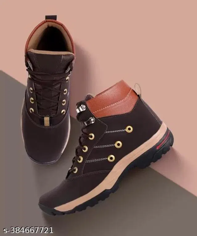 Boots for Men (Brown & Black, 10)