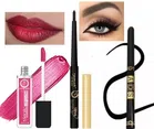 Metallic Waterproof Lip Gloss with Eyeliner & Kajal  (Multicolor, Set of 3)