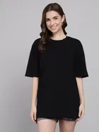 Cotton Solid Oversized T-Shirt for Women 