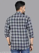 Polycotton Checked Shirts for Men, Blue 