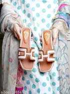 Shoetopia Girls Textured Flat Sandals Brown Size 3