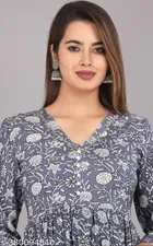 Anarkali Rayon Printed Kurti for Women 