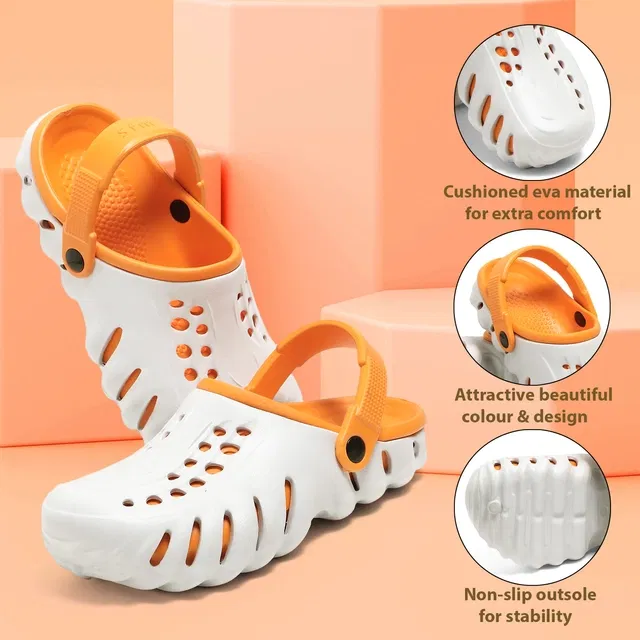 Clogs for Men (Orange & White)