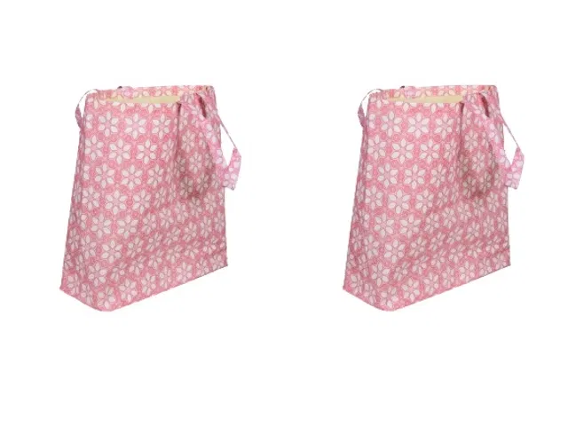 Canvas Shopping Tote Bags (Pink, Pack of 2)