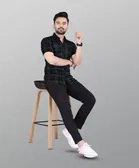 Half Sleeves Checkered Shirt for Men 