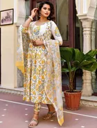 Printed Kurta, Trouser/Pant & Dupatta Set (L)