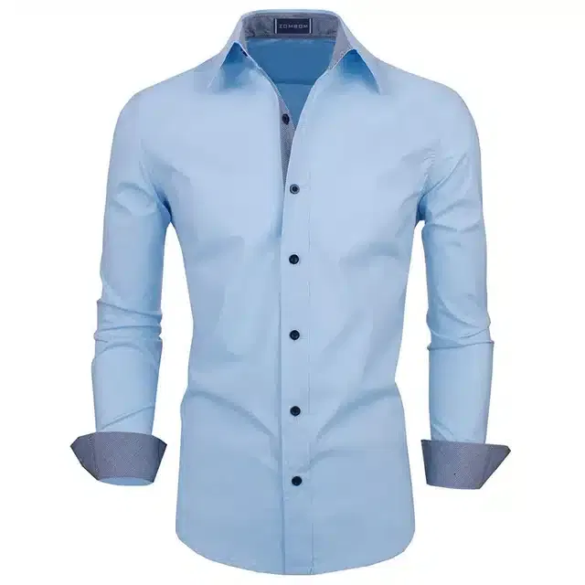 Casual Shirt for Men (Aqua Blue, XXL)