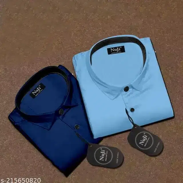 Full Sleeves Shirt for Men (Blue, XL) (Pack of 2)