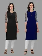 Crepe Solid Kurtis for Women 
