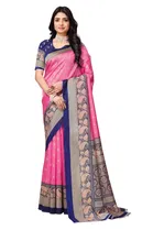 Mysore Silk Printed Saree for Women (Pink, 6.3 m)