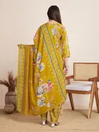 Cotton Printed Kurta with Pant & Dupatta for Women 