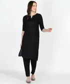 Viscose Rayon Embroidered A-Line Kurti with Pant 
