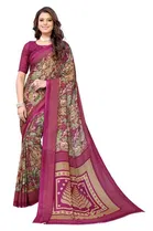 Women Georgette Printed Saree With Unstitched Blouse 