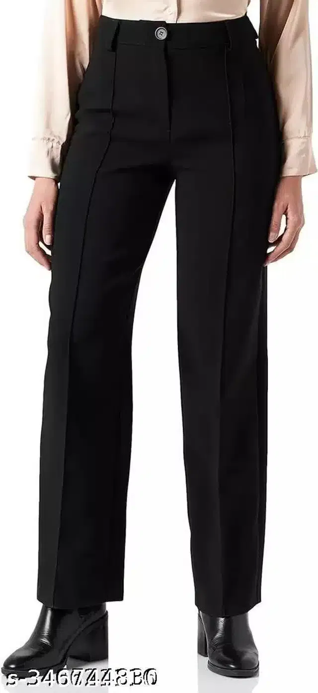 Cotton Blend Trouser for Women (Black, 28)