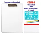 Wooden Combo of Posshe Kids Premium Exam Clipboard with Pencil Pouch, Stencil & 2 Pcs Pencil 