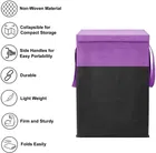 Canvas Laundry Basket,Black & Purple,  