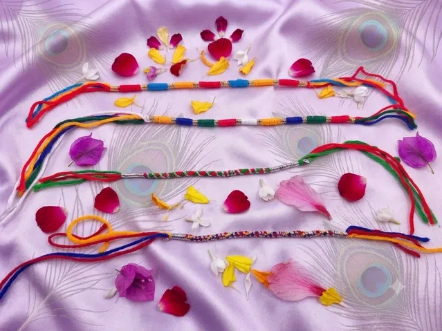 Fabric Rakhi, Pack of 4 (Multicolor, Free)