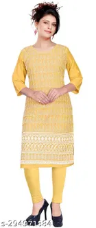 Cotton Blend Printed Kurti for Women 