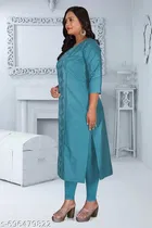 Botanical Chanderi Cotton Kurti for Women 