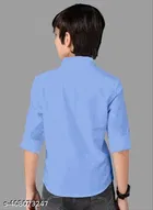 Solid Cotton Blend Long Sleeve Polo for Boys 