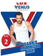 Lux Venus Cotton Sleeveless Vest for Men (Pack of 2) (White, 80)