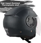 Steelbird GT Dashing ISI Certified Open Face for Men & Women with Inner Sun Shield Motorbike Helmet 