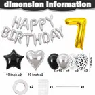 7th Happy Birthday Balloon Decoration Kit ,Silver Set Of 1