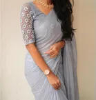 Chiffon Embroidered Saree for Women 