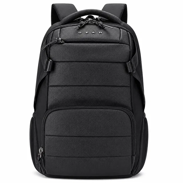 Gear Aspire 17, 26L Faux Leather Laptop Backpack for Men & Women, Black