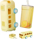 Plastic Bus Shape Sipper Bottle for Kids, Multicolor 