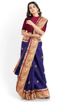 Silk Solid Saree for Women 